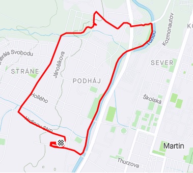 6,1 km bežecký cestný okruh Martin Podháj