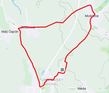11 km cestný bežecký okruh Mošovce-Čepčín_Turč. Teplice